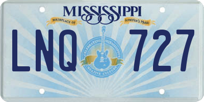 MS license plate LNQ727