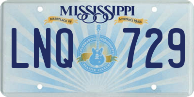 MS license plate LNQ729