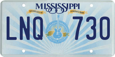 MS license plate LNQ730
