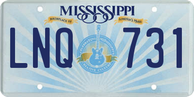 MS license plate LNQ731