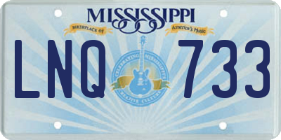 MS license plate LNQ733