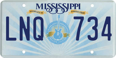 MS license plate LNQ734