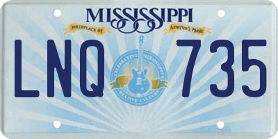 MS license plate LNQ735