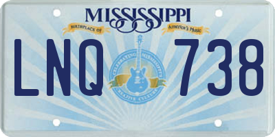 MS license plate LNQ738
