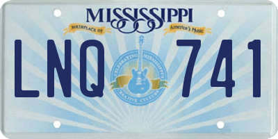 MS license plate LNQ741
