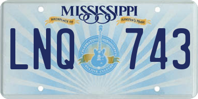 MS license plate LNQ743