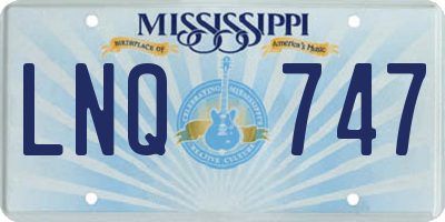 MS license plate LNQ747