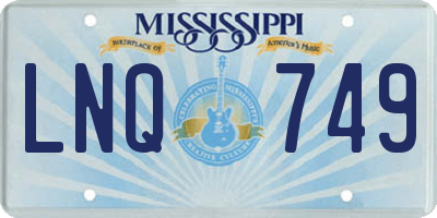 MS license plate LNQ749
