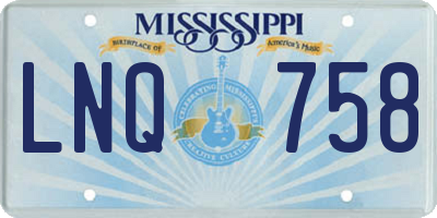 MS license plate LNQ758