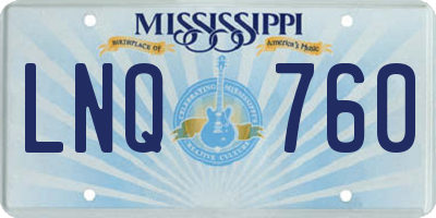 MS license plate LNQ760