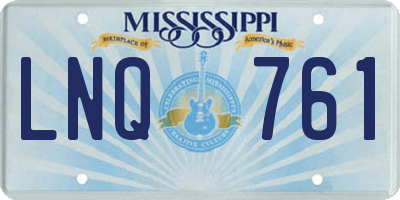 MS license plate LNQ761