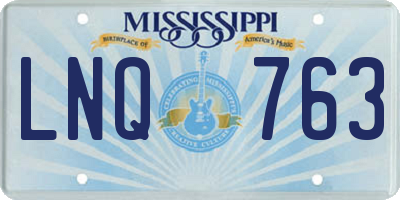 MS license plate LNQ763