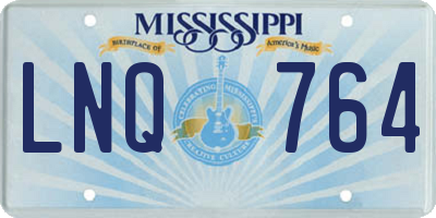 MS license plate LNQ764