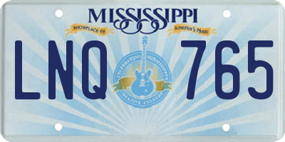 MS license plate LNQ765