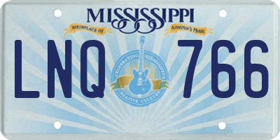 MS license plate LNQ766