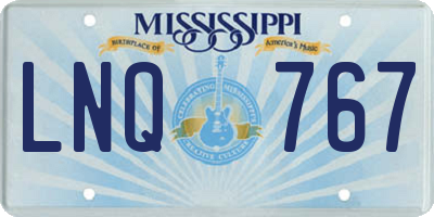 MS license plate LNQ767