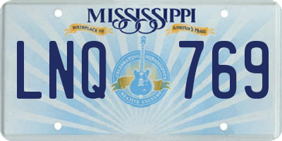 MS license plate LNQ769