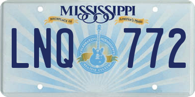 MS license plate LNQ772