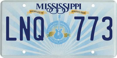 MS license plate LNQ773