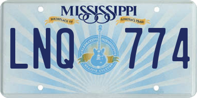 MS license plate LNQ774