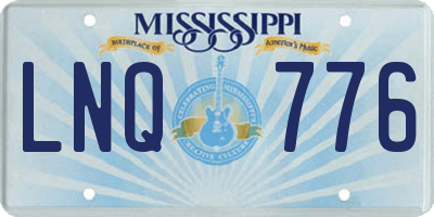 MS license plate LNQ776