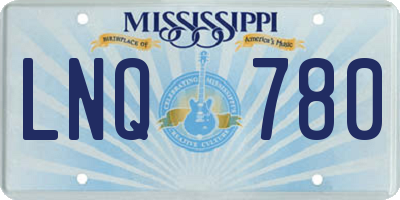 MS license plate LNQ780