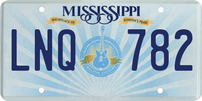 MS license plate LNQ782