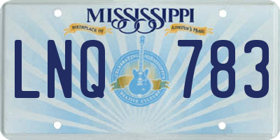 MS license plate LNQ783