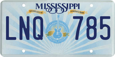 MS license plate LNQ785