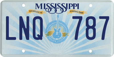 MS license plate LNQ787