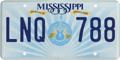MS license plate LNQ788