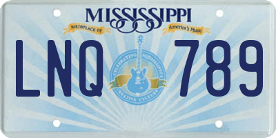 MS license plate LNQ789