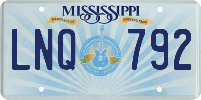 MS license plate LNQ792