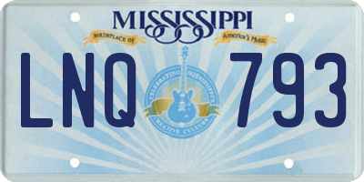MS license plate LNQ793