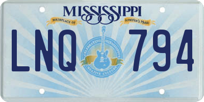 MS license plate LNQ794