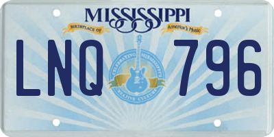 MS license plate LNQ796