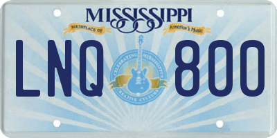 MS license plate LNQ800