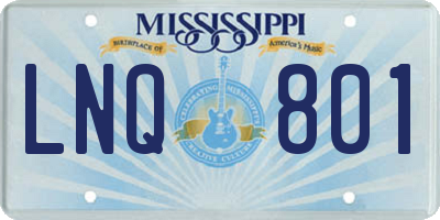 MS license plate LNQ801