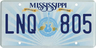 MS license plate LNQ805