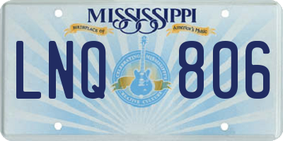 MS license plate LNQ806