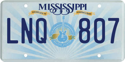 MS license plate LNQ807