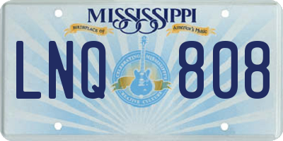 MS license plate LNQ808
