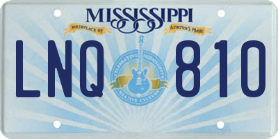 MS license plate LNQ810