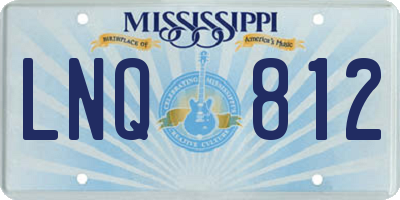MS license plate LNQ812