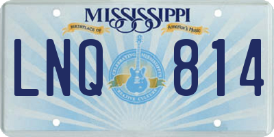 MS license plate LNQ814