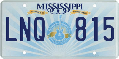 MS license plate LNQ815