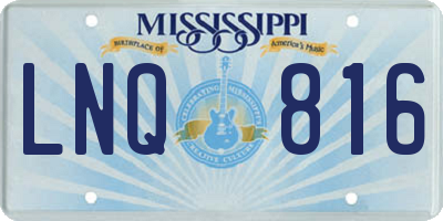 MS license plate LNQ816
