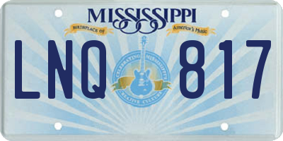 MS license plate LNQ817