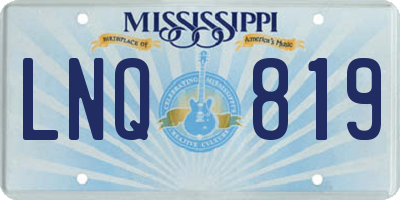MS license plate LNQ819