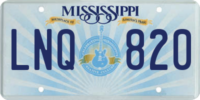 MS license plate LNQ820